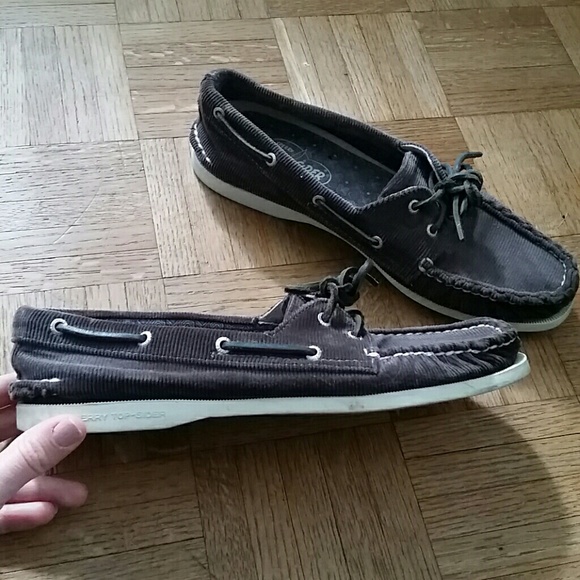 Sperry Chocolate Brown Corduroy Top-siders - Picture 2 of 3